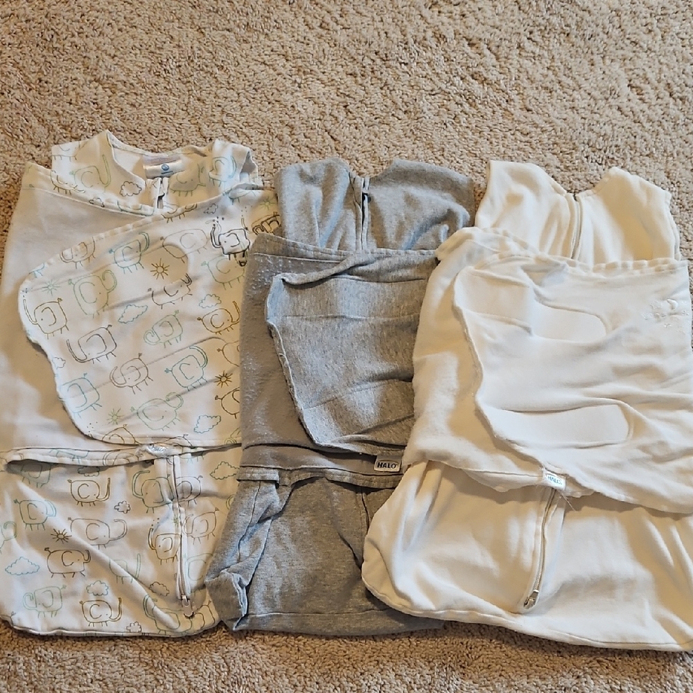 Baby Swaddle Blanket Set in Gray and White